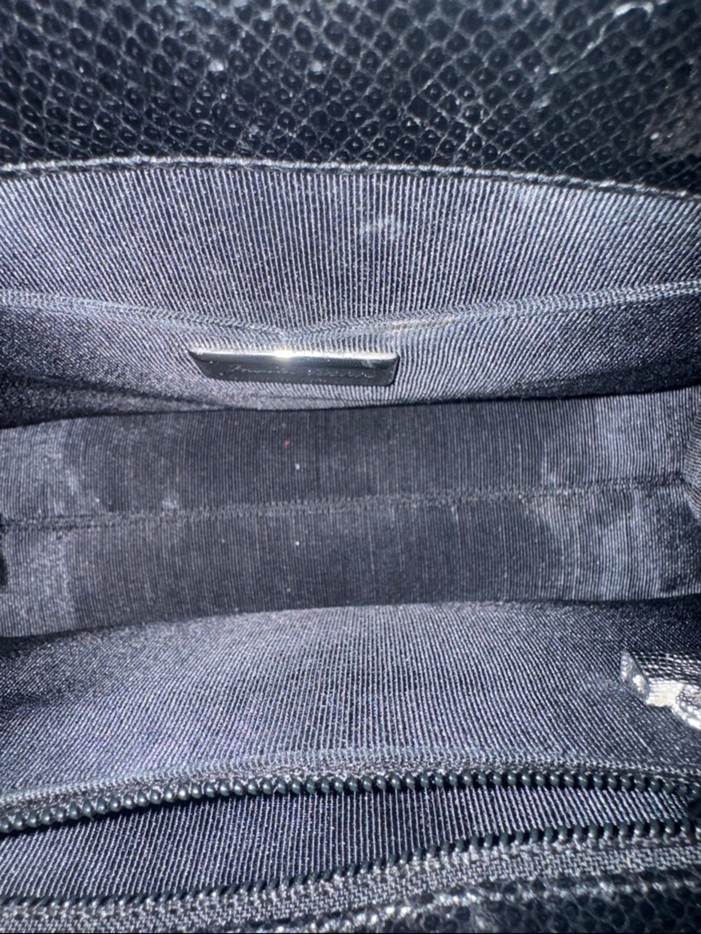 Judith Leiber Black Snakeskin & rhinestone Handbag retail $790 like new - Picture 3 of 11